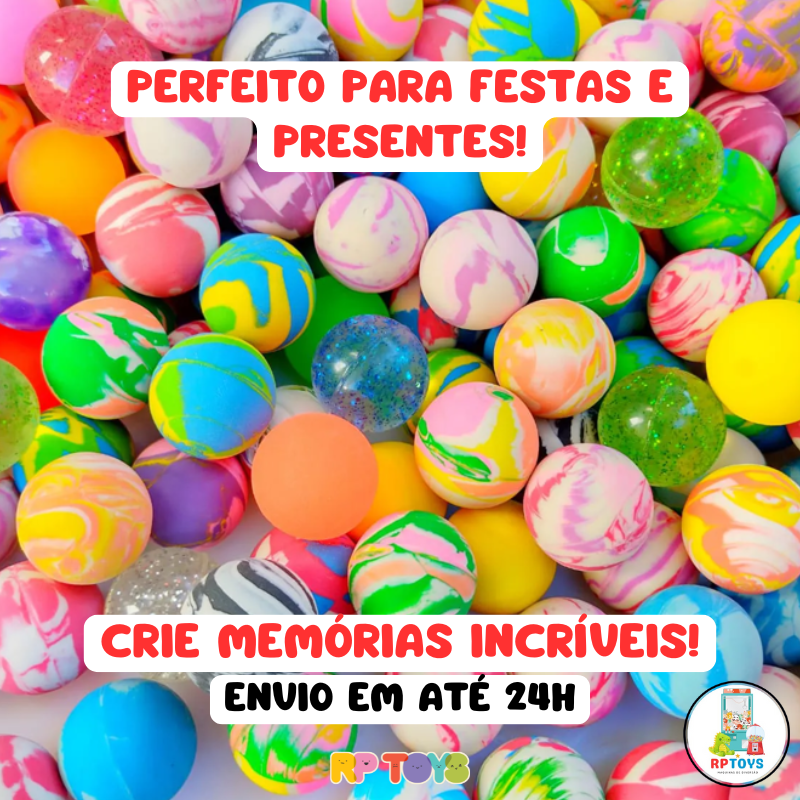 Kit Bolinhas Pula Pula Multicoloridas 45mm - Festa Brinquedo Infantil
