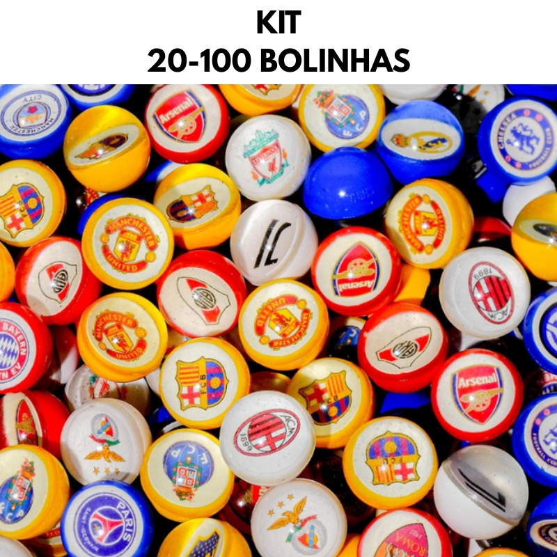 Kit Bolinha Pula Pula Times de Futebol Internacionais 27mm
