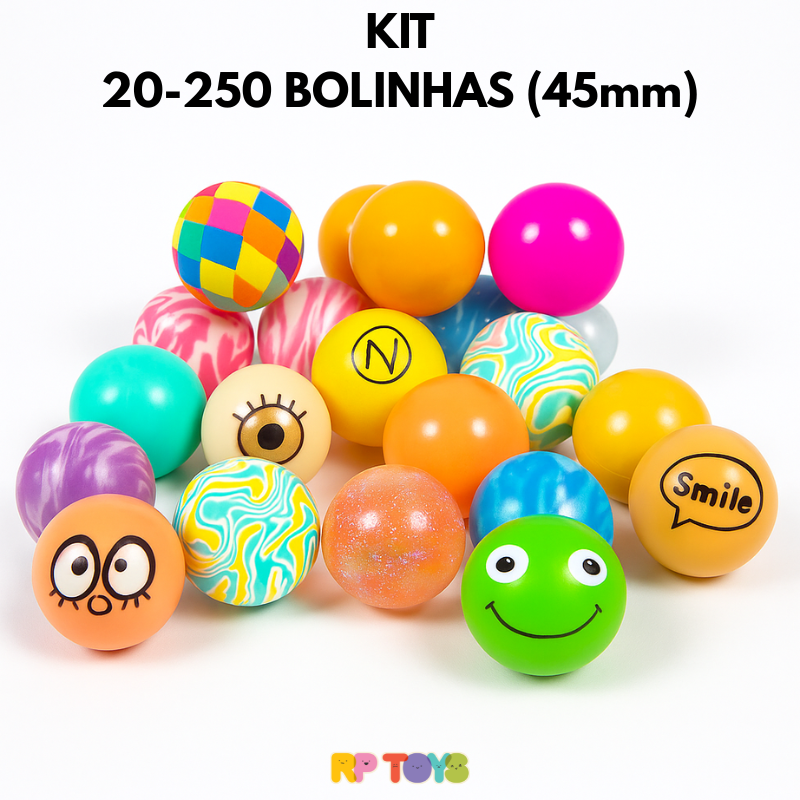 Kit Bolinhas Pula Pula Multicoloridas 45mm - Festa Brinquedo Infantil
