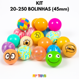 Kit Bolinhas Pula Pula Multicoloridas 45mm - Festa Brinquedo Infantil